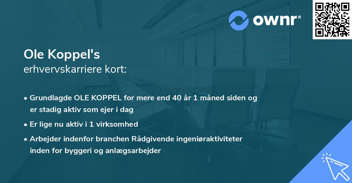 Ole Koppel's erhvervskarriere kort