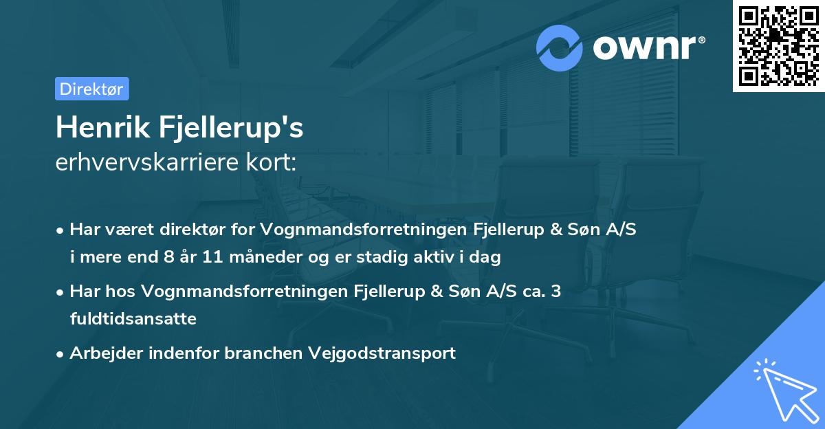 Henrik Fjellerup's erhvervskarriere kort