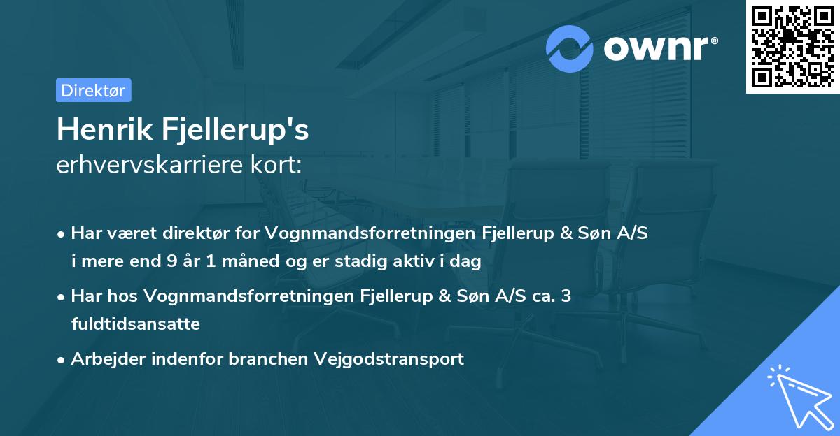 Henrik Fjellerup's erhvervskarriere kort