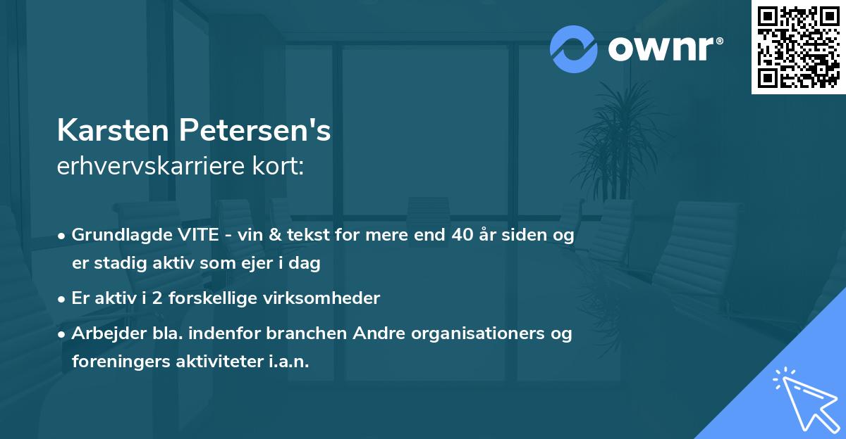 Karsten Petersen's erhvervskarriere kort
