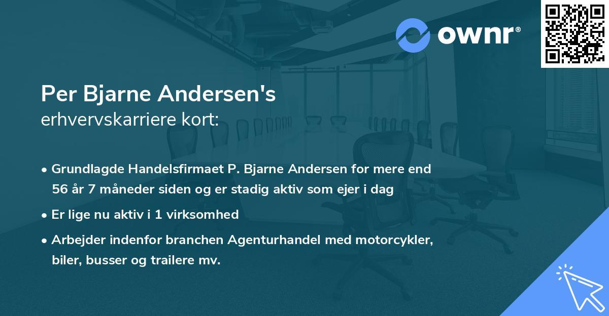Per Bjarne Andersen's erhvervskarriere kort
