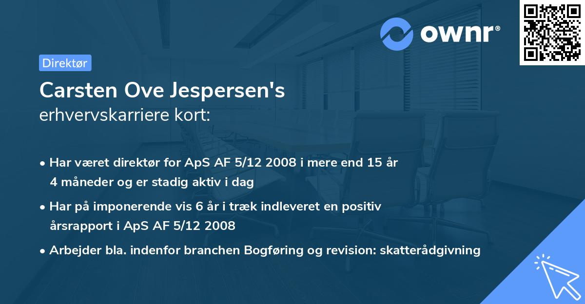 Carsten Ove Jespersen's erhvervskarriere kort