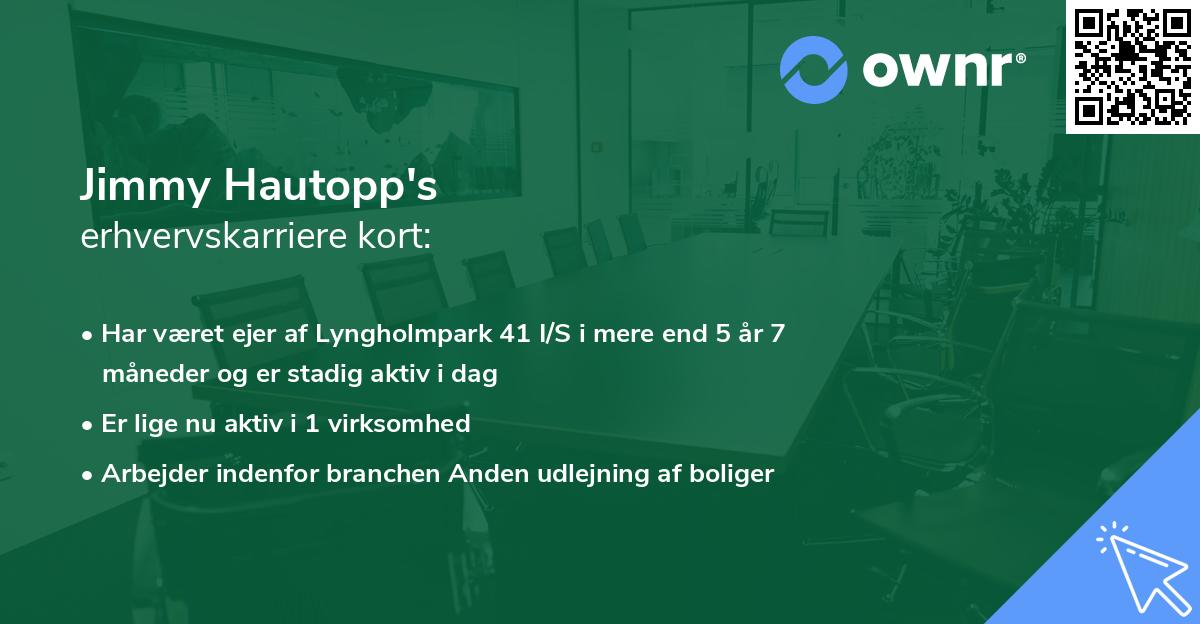 Jimmy Hautopp's erhvervskarriere kort