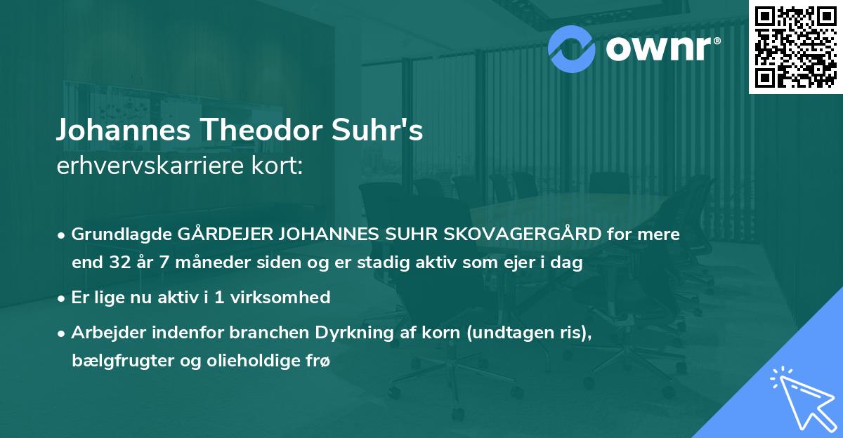 Johannes Theodor Suhr's erhvervskarriere kort
