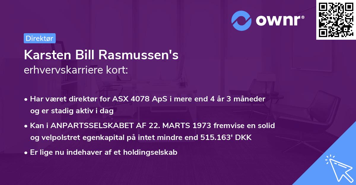 Karsten Bill Rasmussen's erhvervskarriere kort