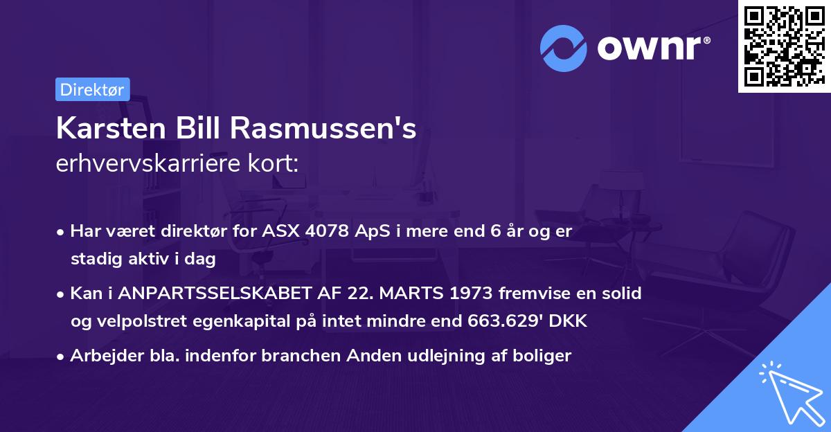 Karsten Bill Rasmussen's erhvervskarriere kort