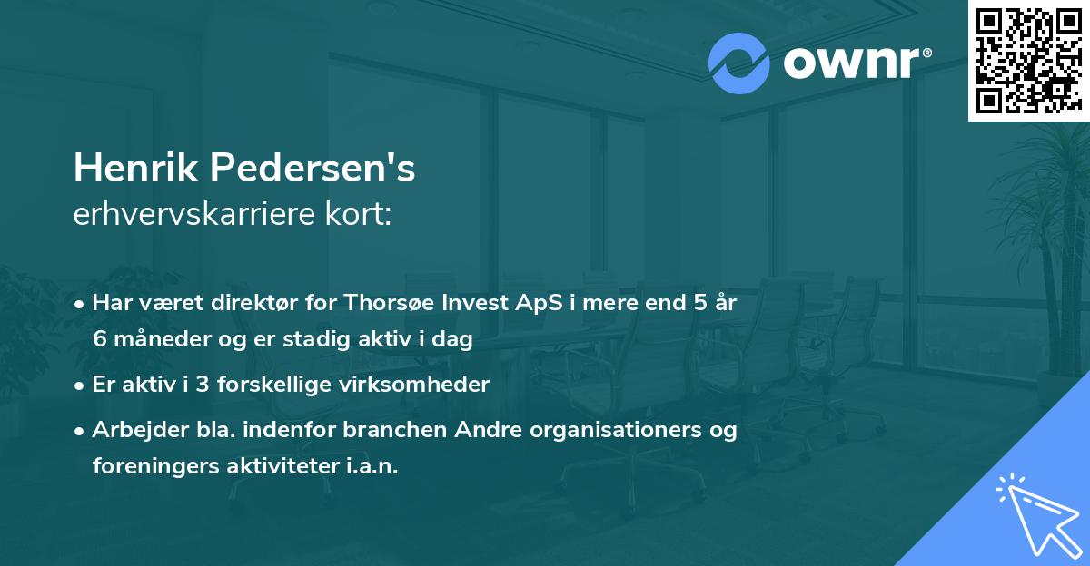 Henrik Pedersen's erhvervskarriere kort
