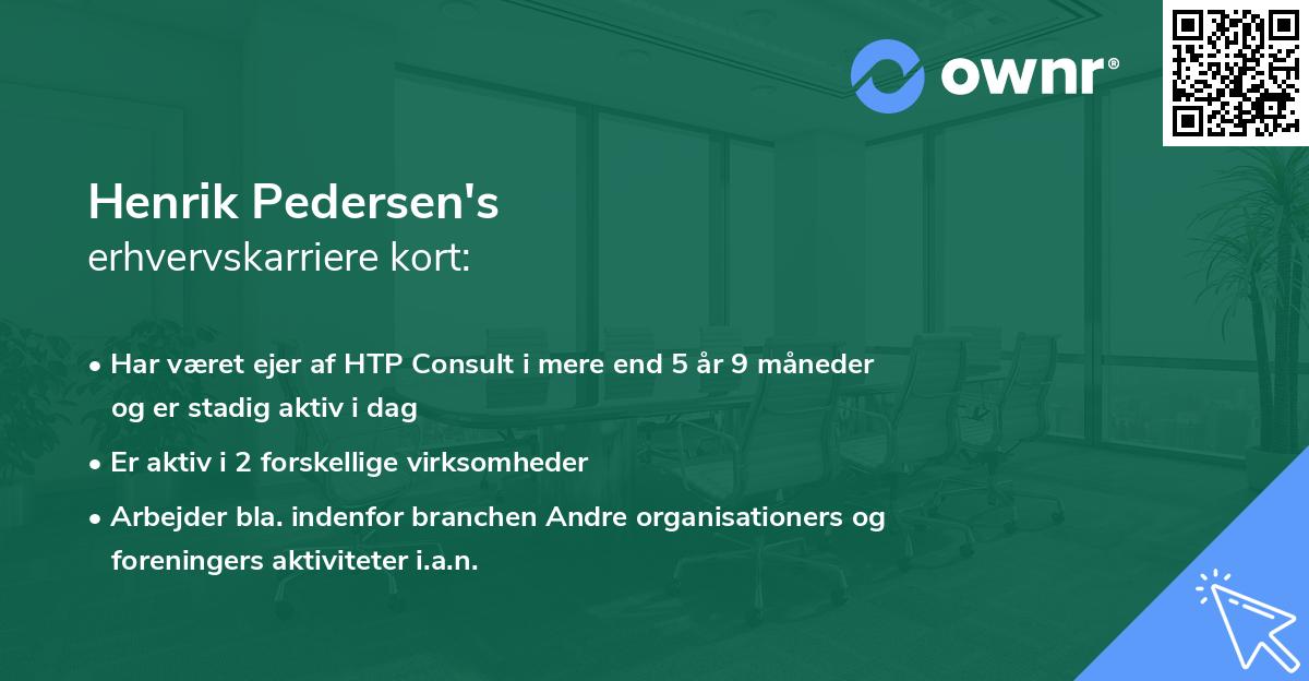 Henrik Pedersen's erhvervskarriere kort