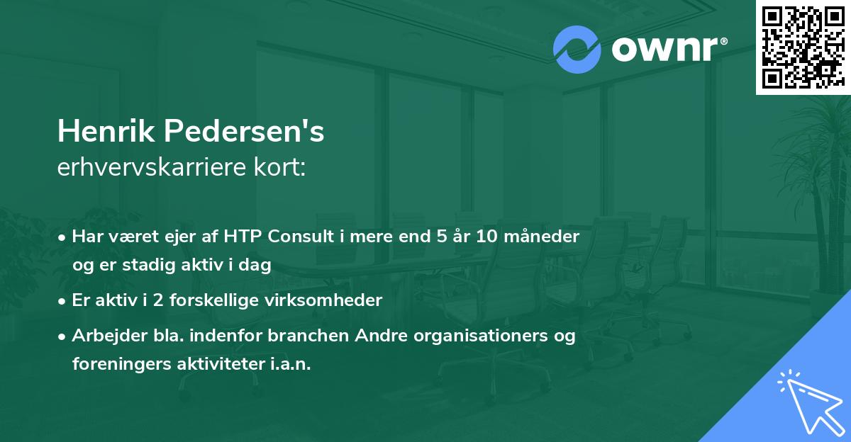 Henrik Pedersen's erhvervskarriere kort