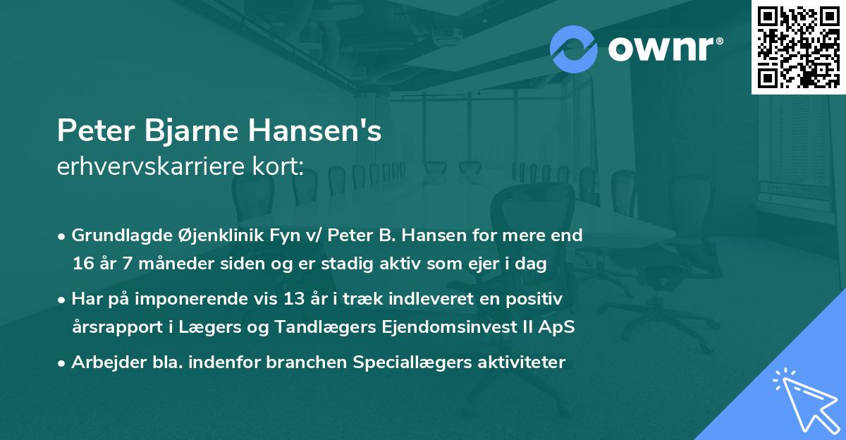Peter Bjarne Hansen's erhvervskarriere kort