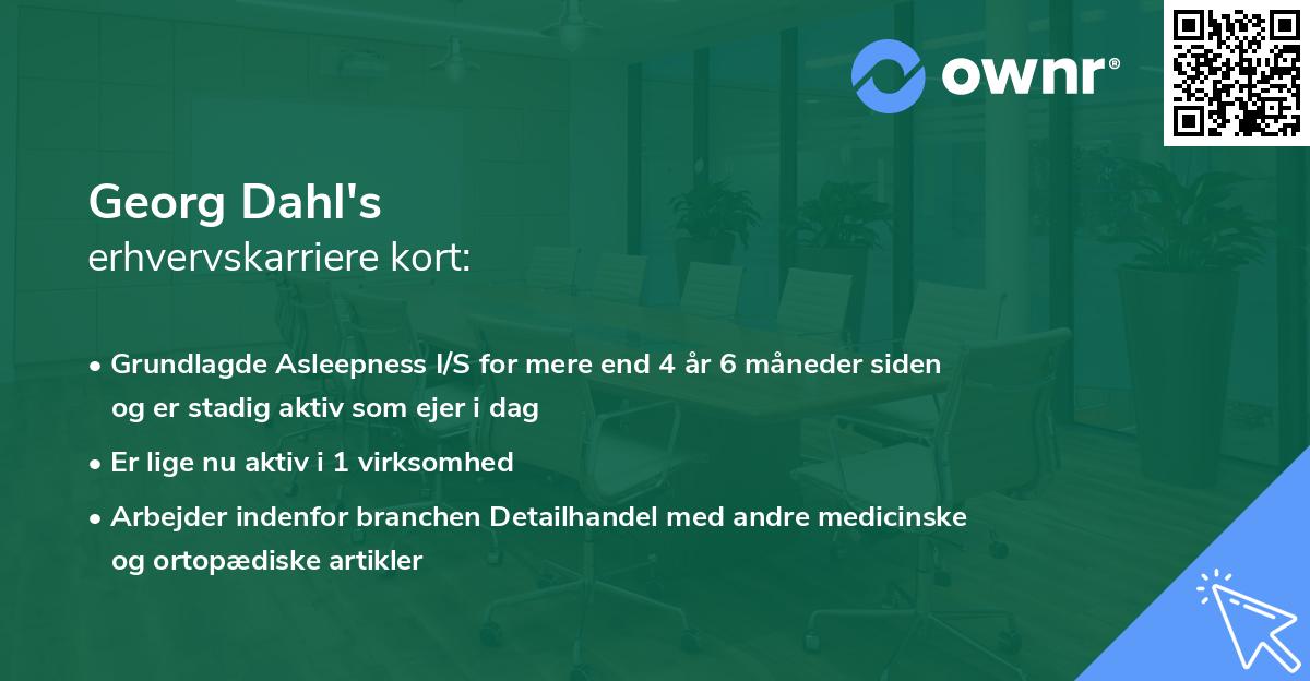 Georg Dahl's erhvervskarriere kort