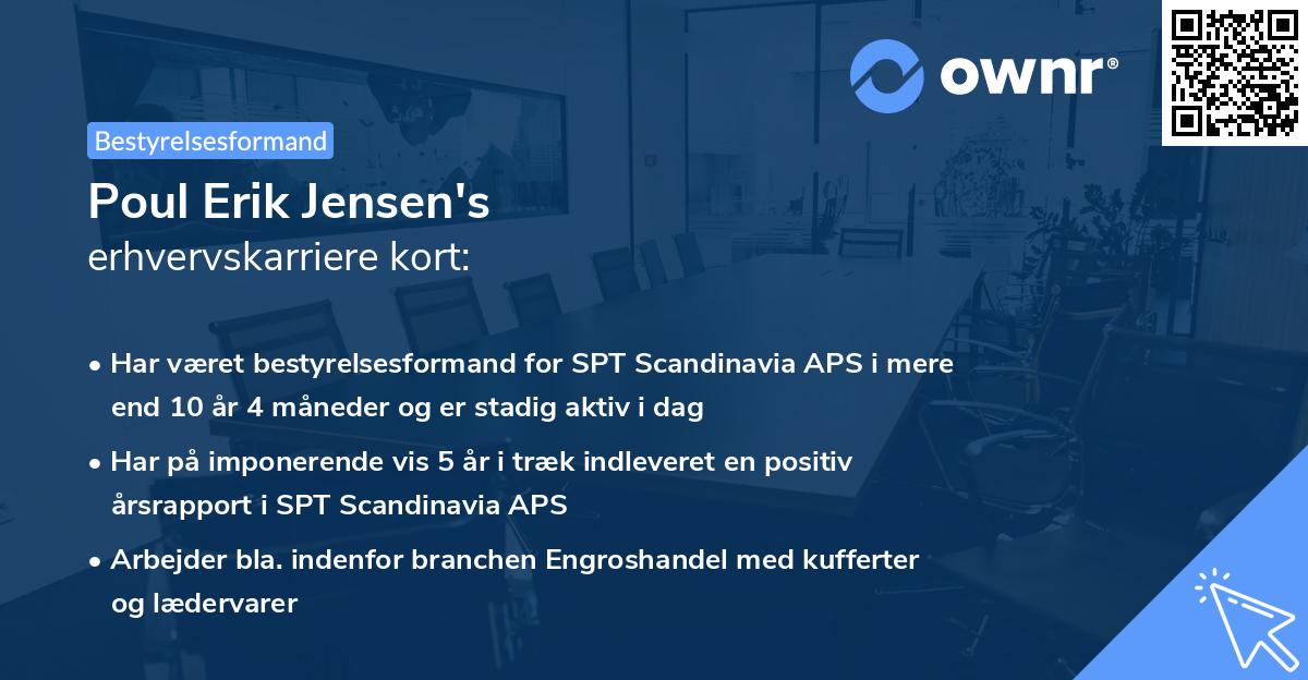 Poul Erik Jensen's erhvervskarriere kort
