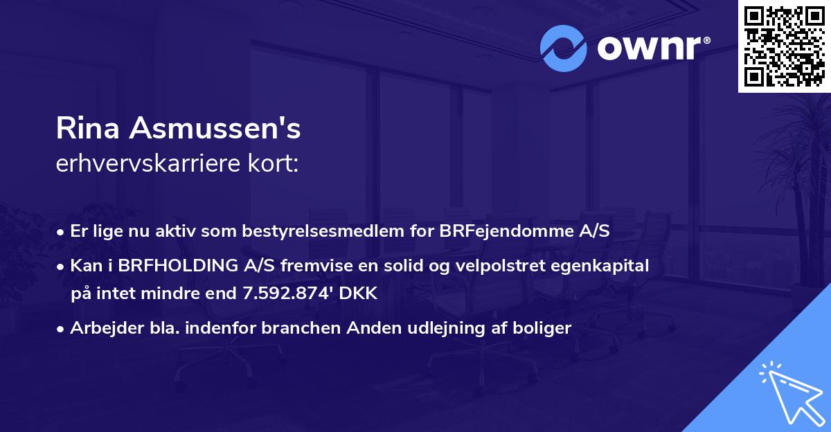Rina Asmussen's erhvervskarriere kort