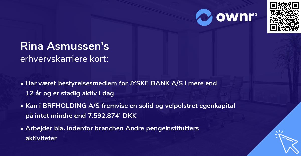 Rina Asmussen's erhvervskarriere kort