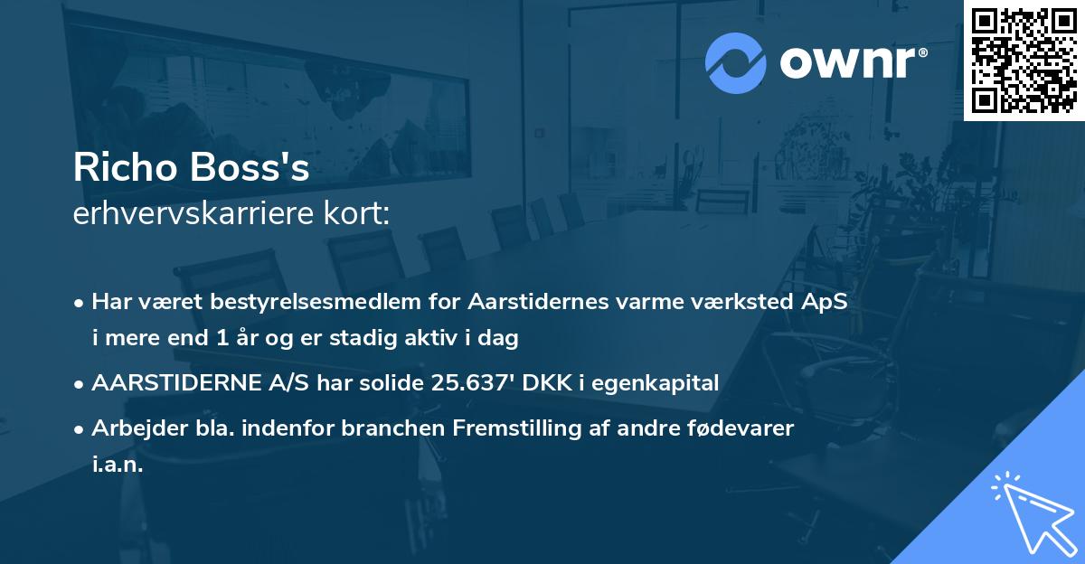 Richo Boss's erhvervskarriere kort