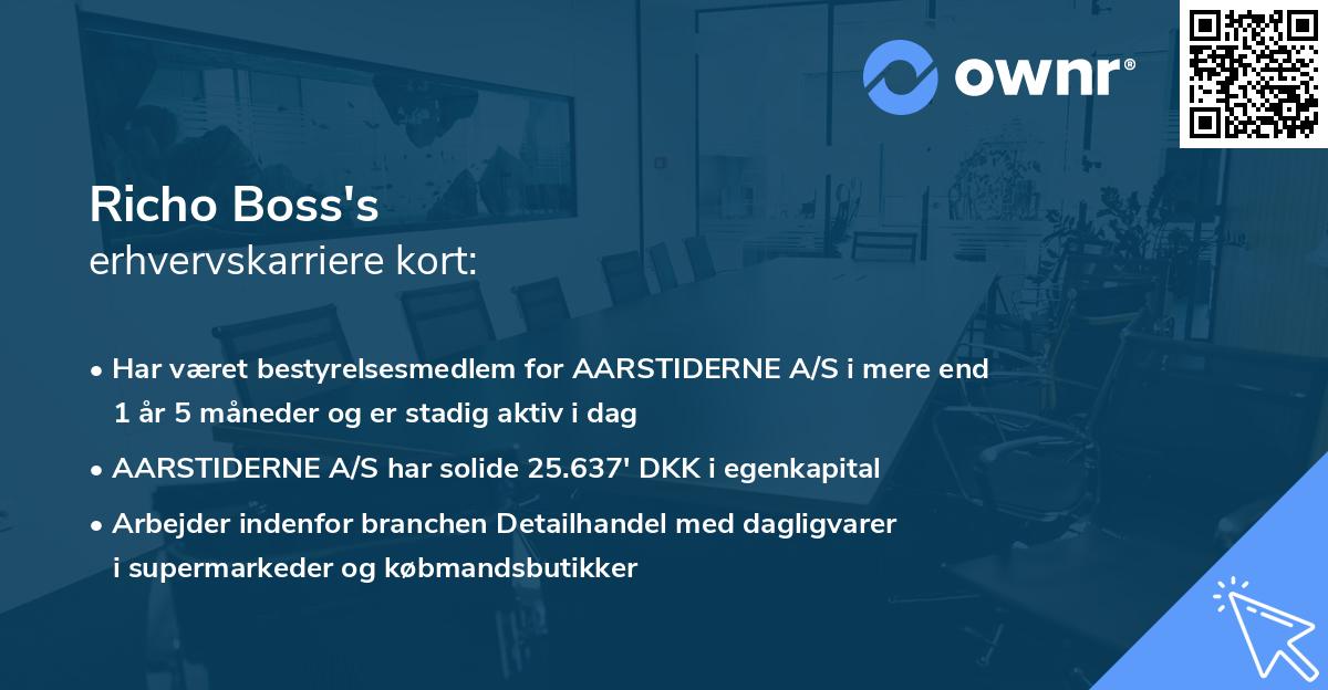 Richo Boss's erhvervskarriere kort