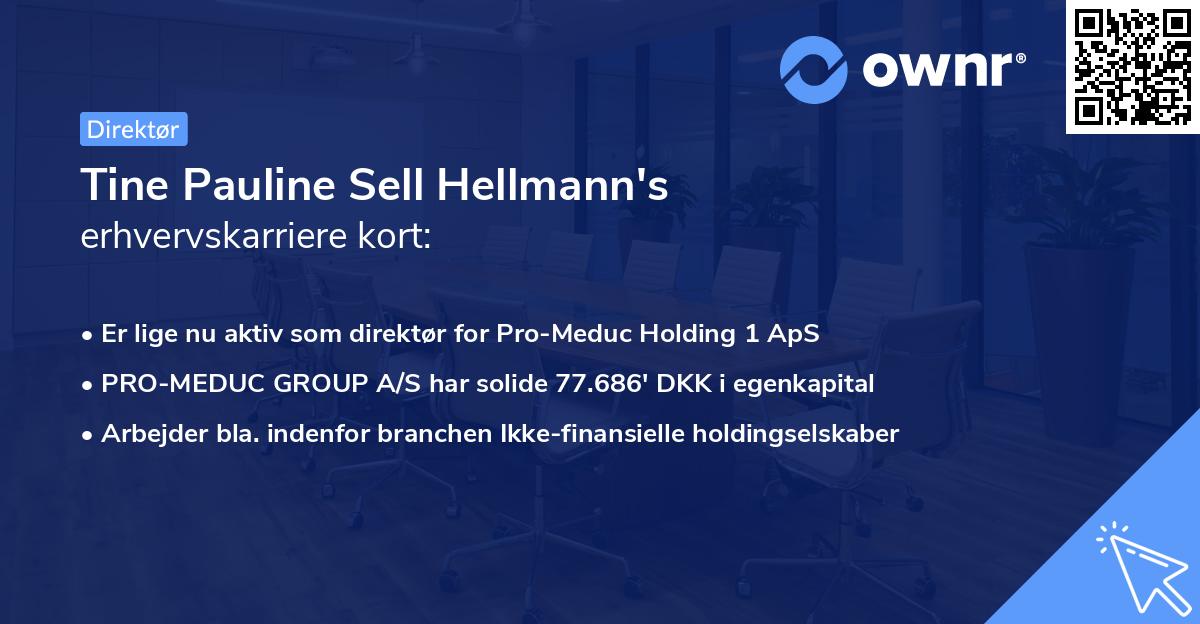 Tine Pauline Sell Hellmann's erhvervskarriere kort