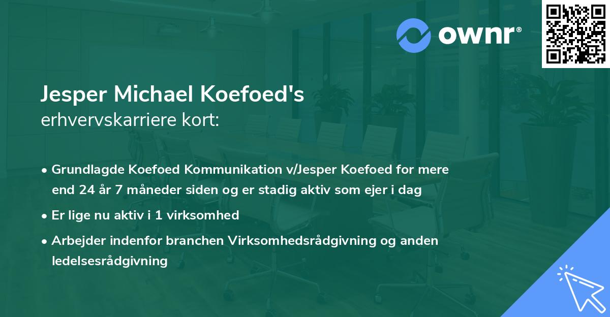 Jesper Michael Koefoed's erhvervskarriere kort