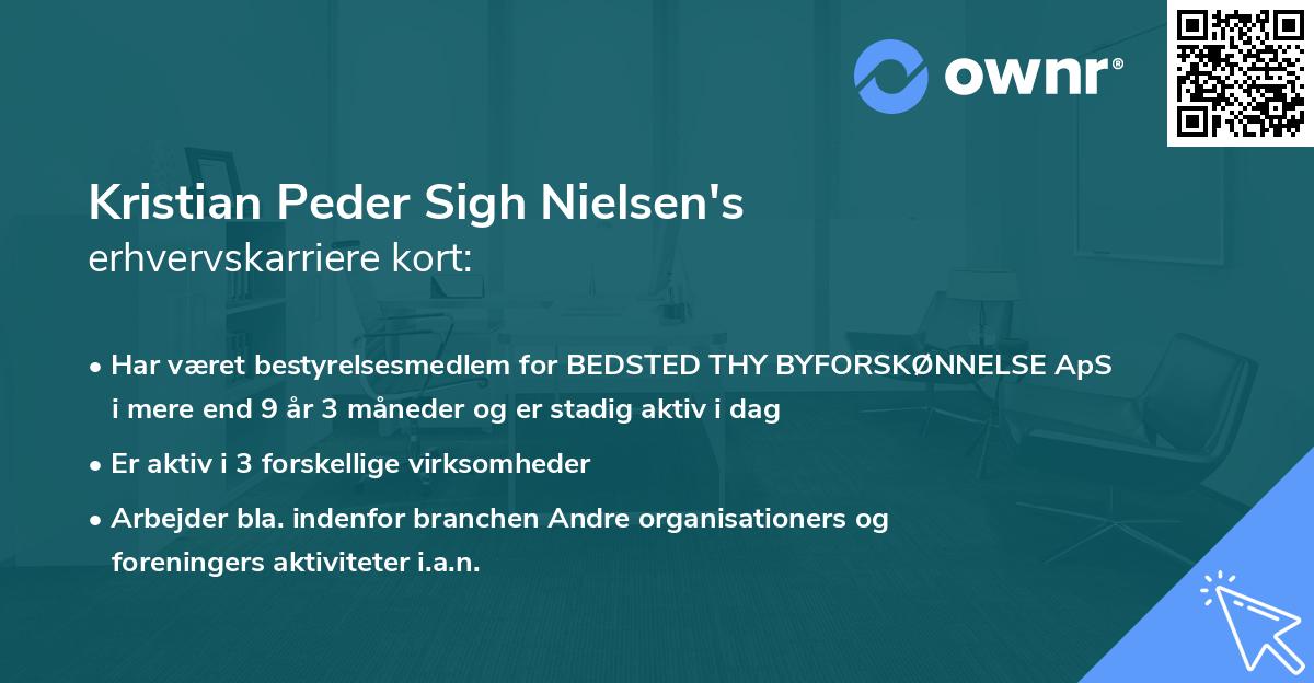 Kristian Peder Sigh Nielsen's erhvervskarriere kort