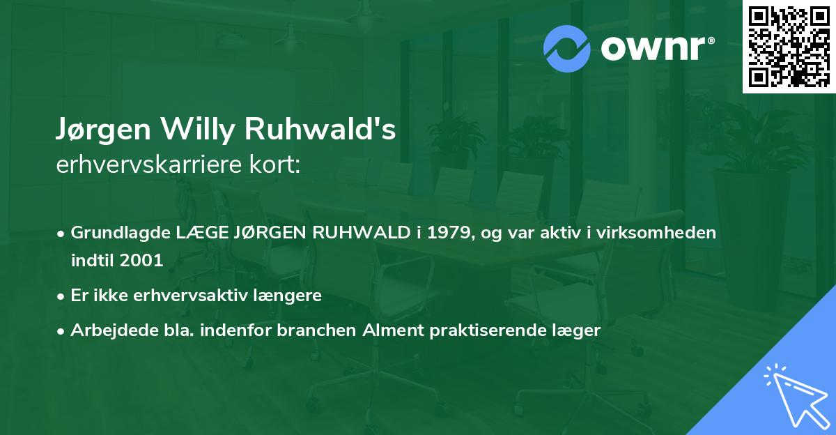 Jørgen Willy Ruhwald's erhvervskarriere kort