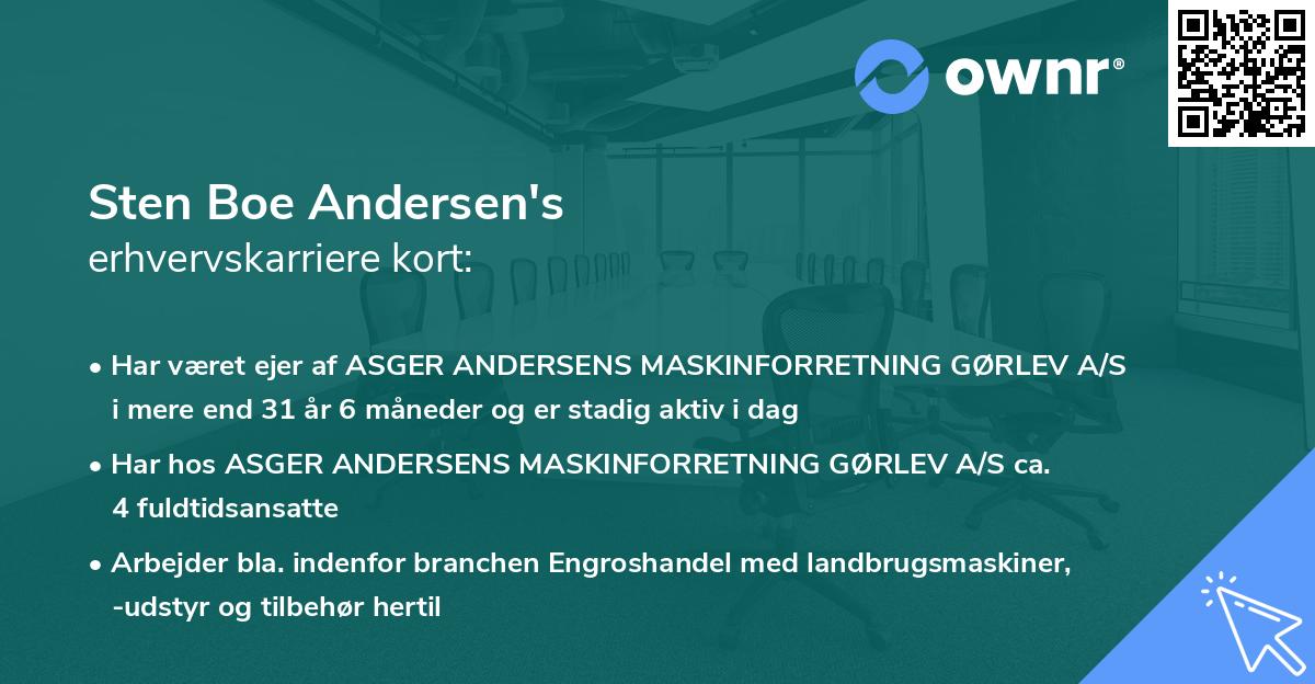 Sten Boe Andersen's erhvervskarriere kort