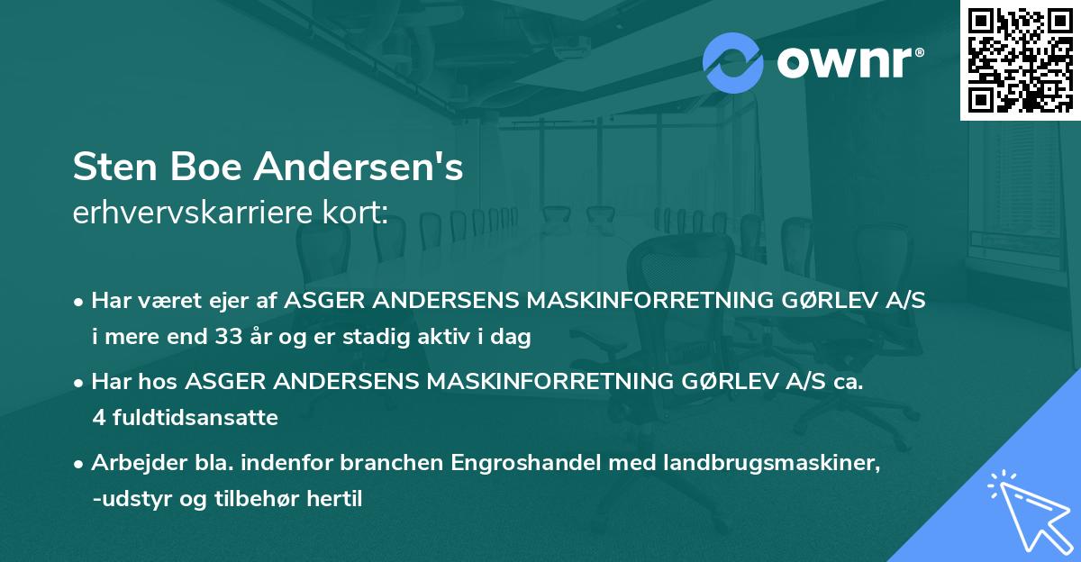 Sten Boe Andersen's erhvervskarriere kort
