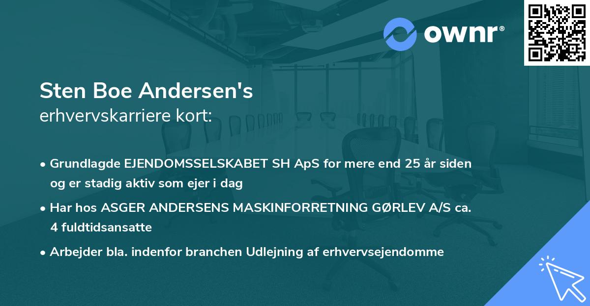 Sten Boe Andersen's erhvervskarriere kort