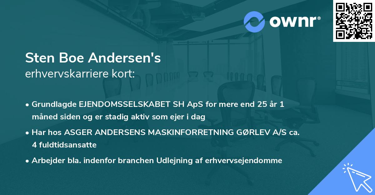 Sten Boe Andersen's erhvervskarriere kort