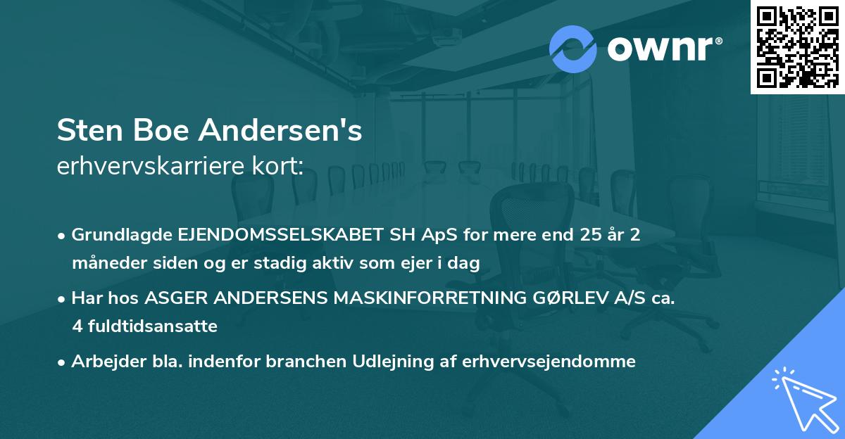 Sten Boe Andersen's erhvervskarriere kort