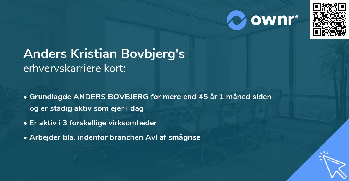 Anders Kristian Bovbjerg's erhvervskarriere kort