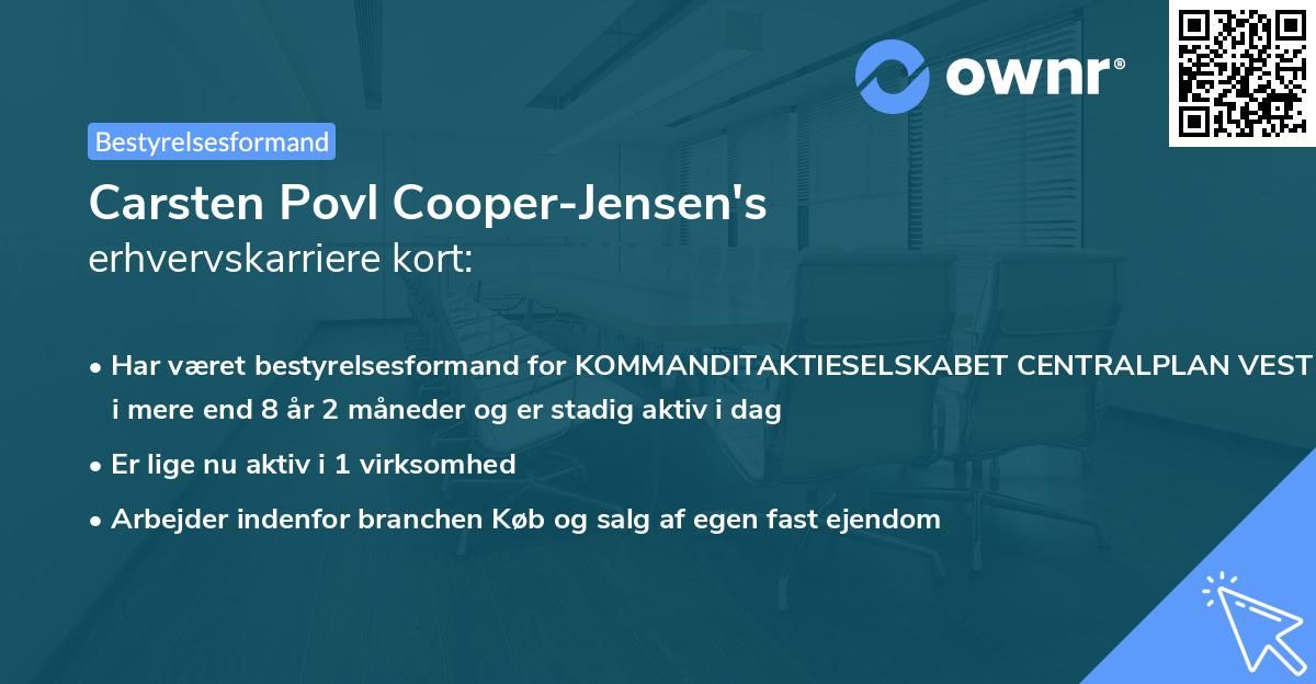 Carsten Povl Cooper-Jensen's erhvervskarriere kort