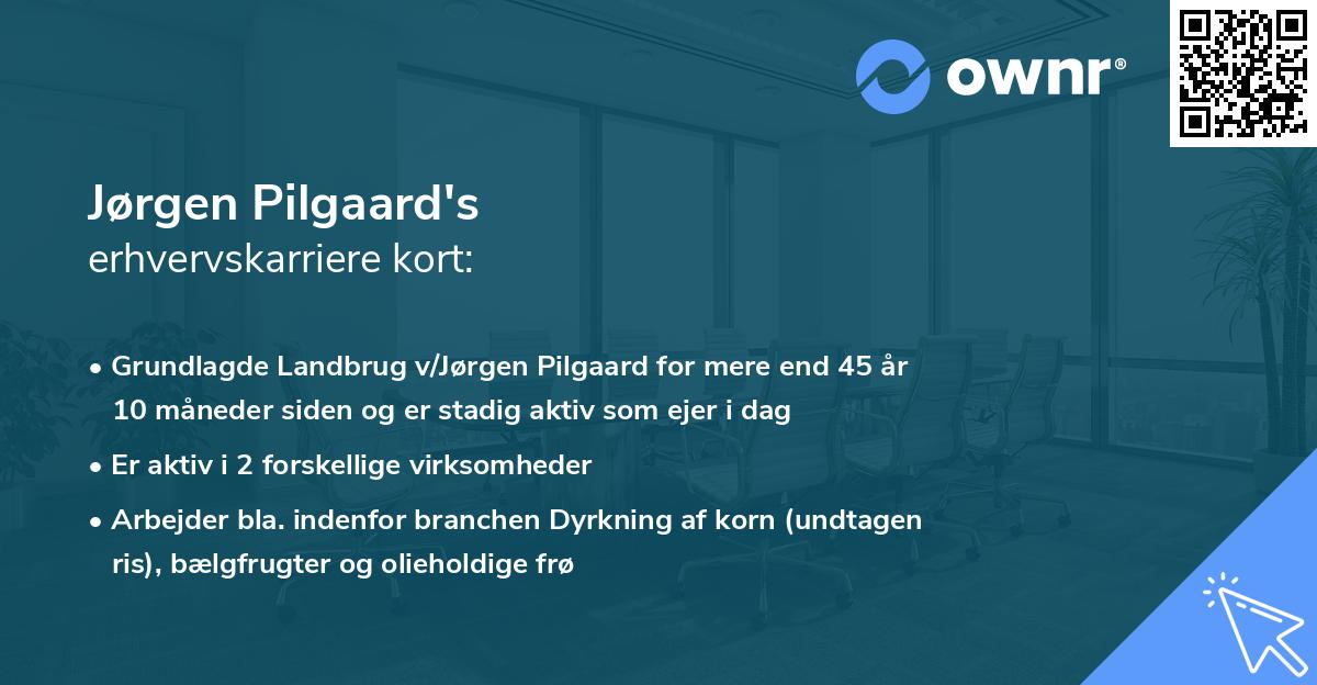 Jørgen Pilgaard's erhvervskarriere kort