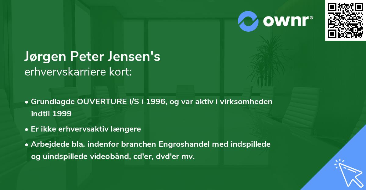 Jørgen Peter Jensen's erhvervskarriere kort
