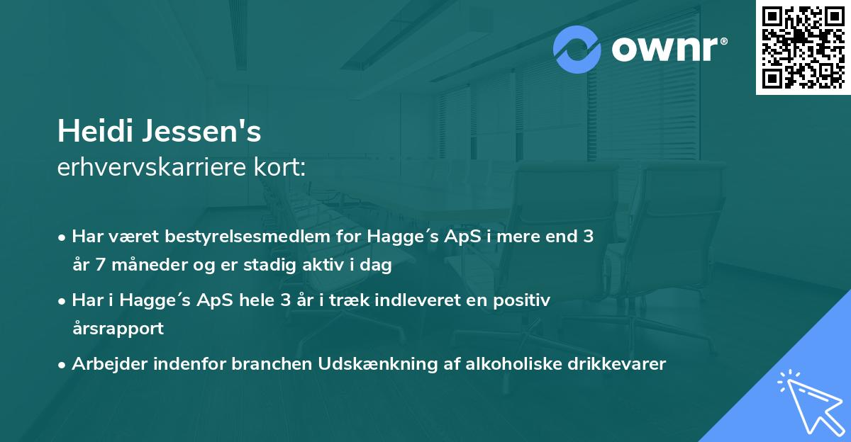 Heidi Jessen's erhvervskarriere kort