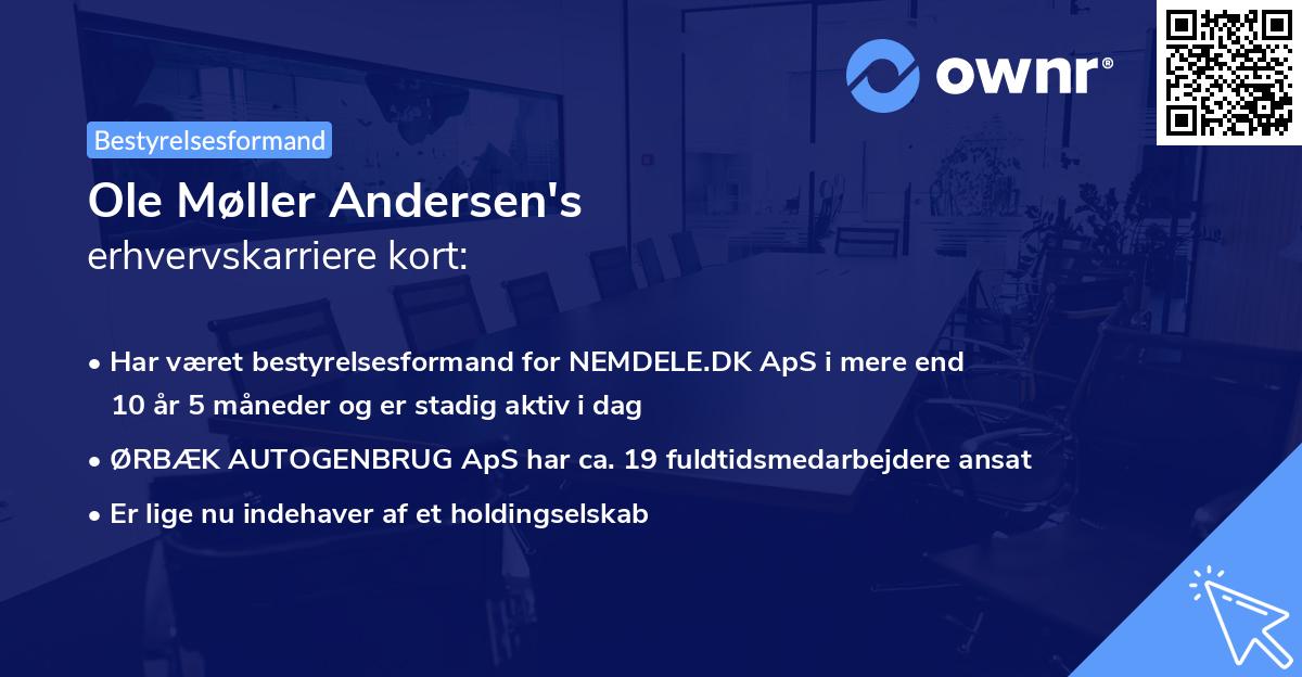 Ole Møller Andersen's erhvervskarriere kort