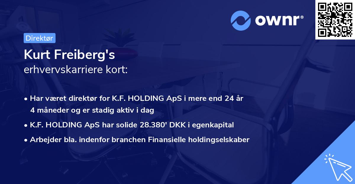 Kurt Freiberg's erhvervskarriere kort
