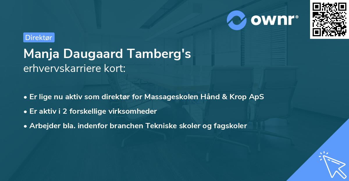 Manja Daugaard Tamberg's erhvervskarriere kort