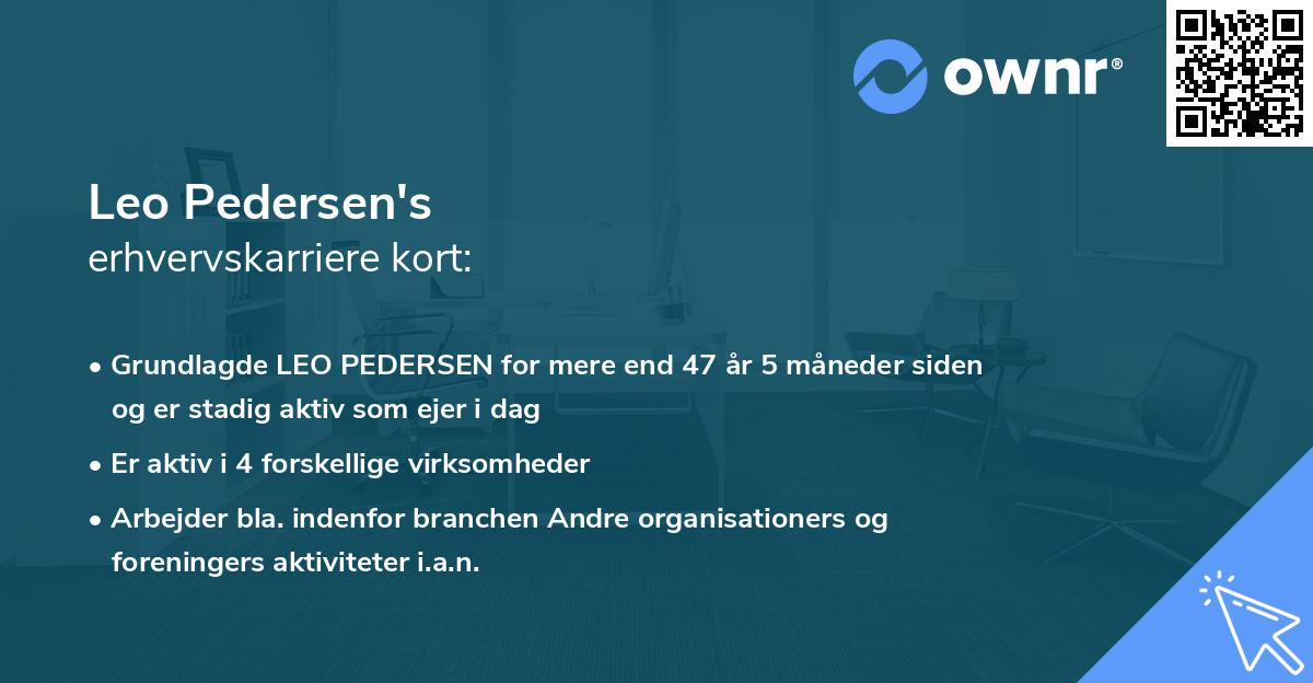 Leo Pedersen's erhvervskarriere kort