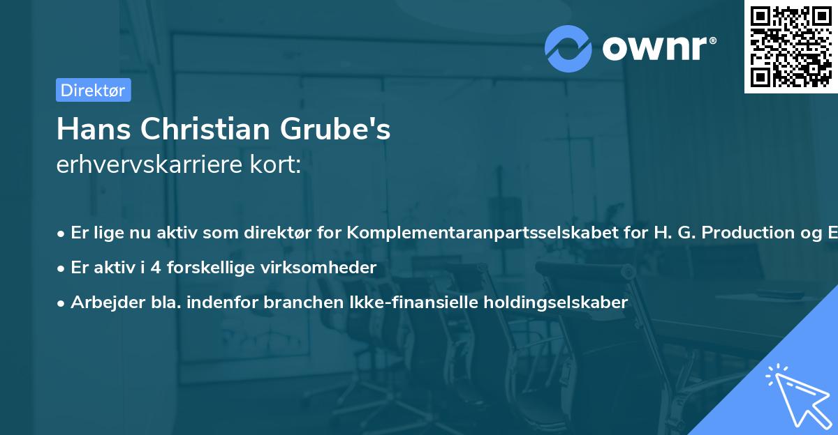 Hans Christian Grube's erhvervskarriere kort