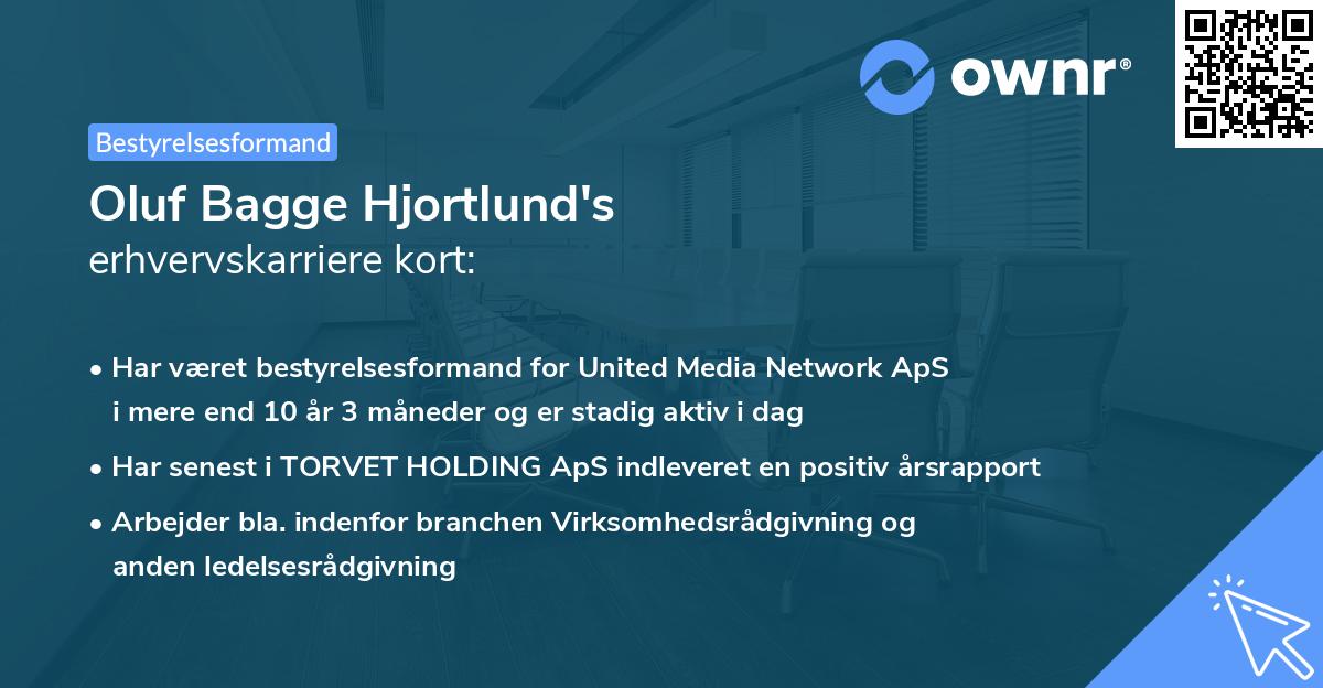 Oluf Bagge Hjortlund's erhvervskarriere kort