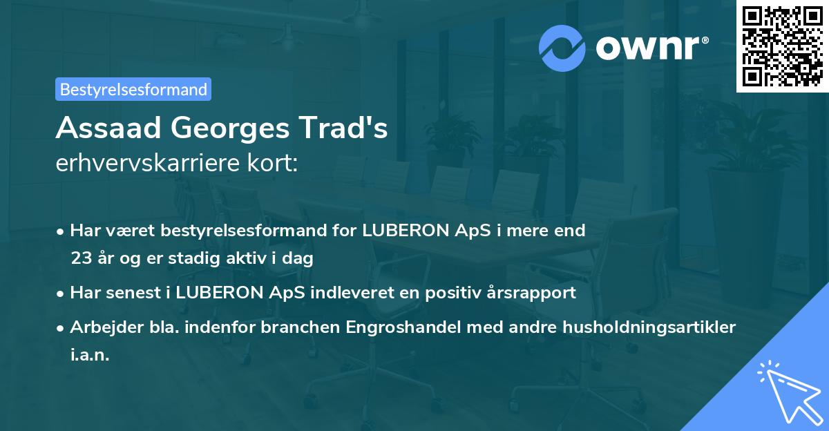 Assaad Georges Trad's erhvervskarriere kort