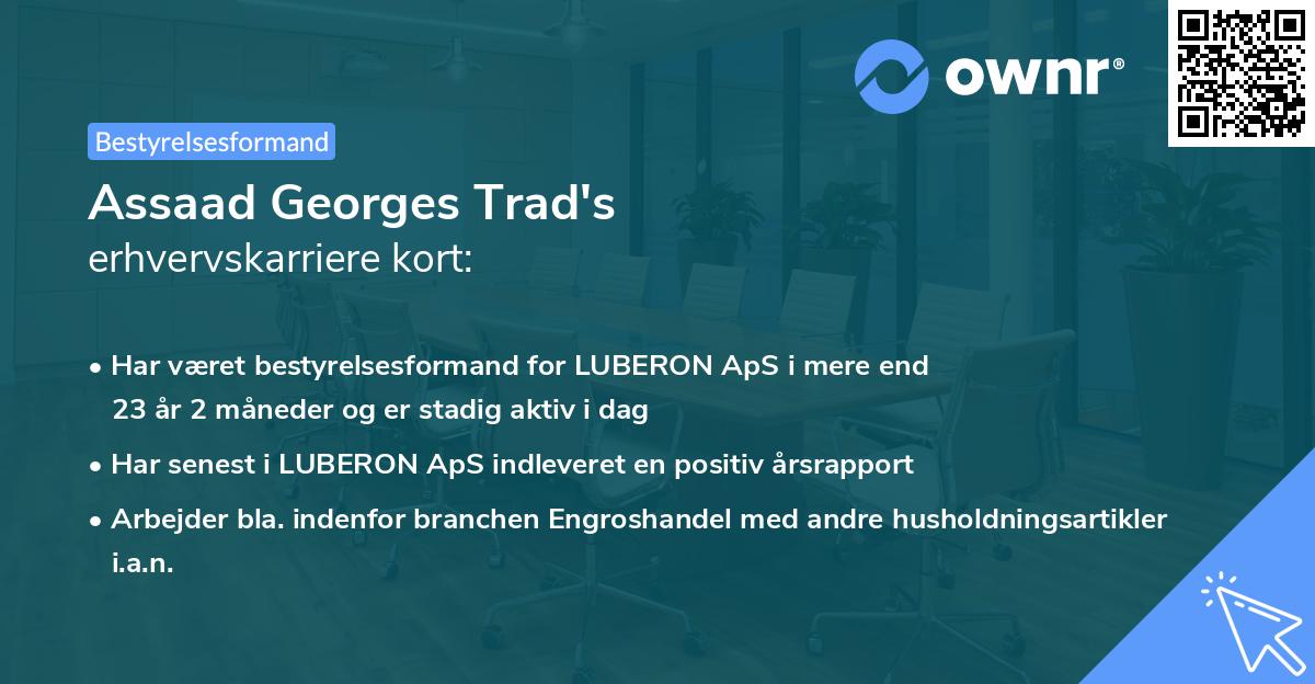 Assaad Georges Trad's erhvervskarriere kort