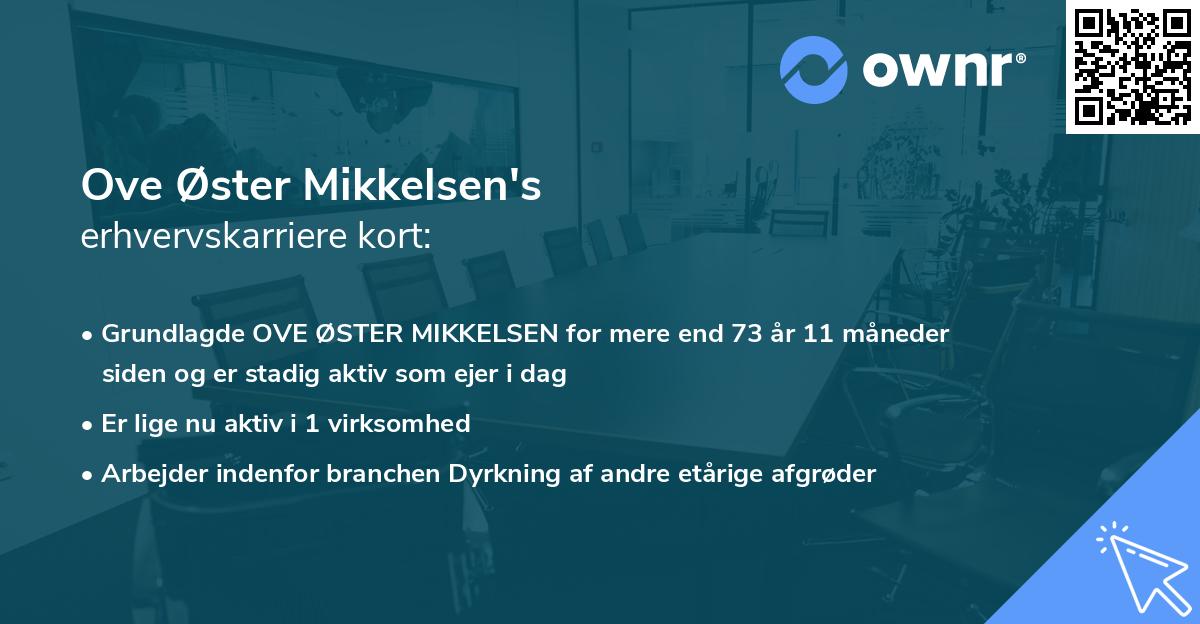 Ove Øster Mikkelsen's erhvervskarriere kort