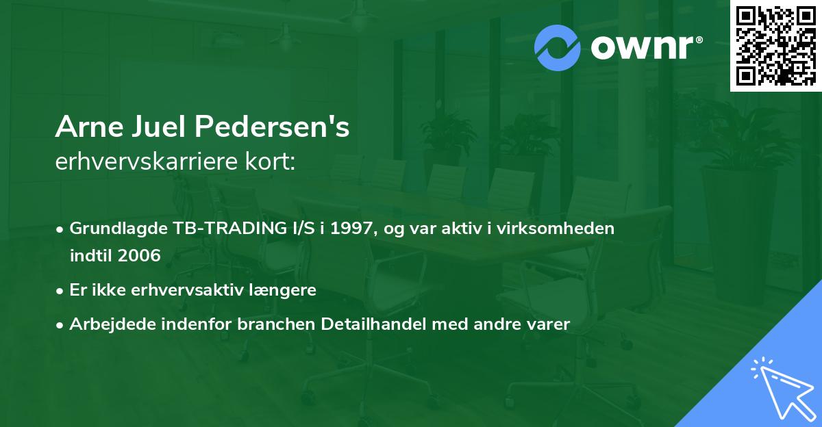 Arne Juel Pedersen's erhvervskarriere kort
