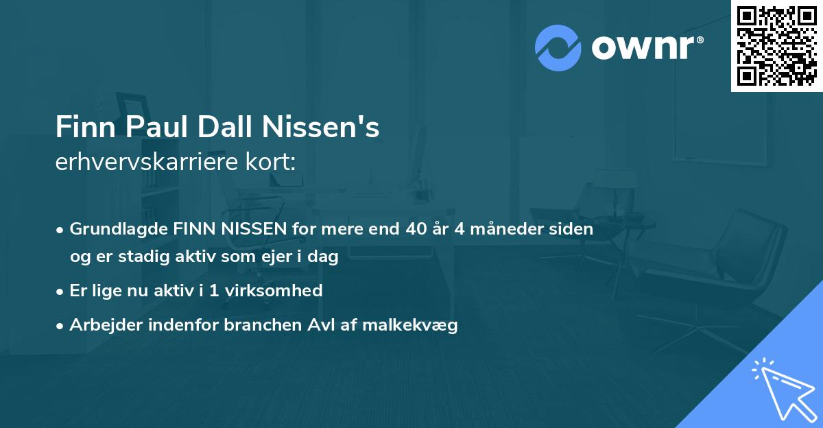 Finn Paul Dall Nissen's erhvervskarriere kort