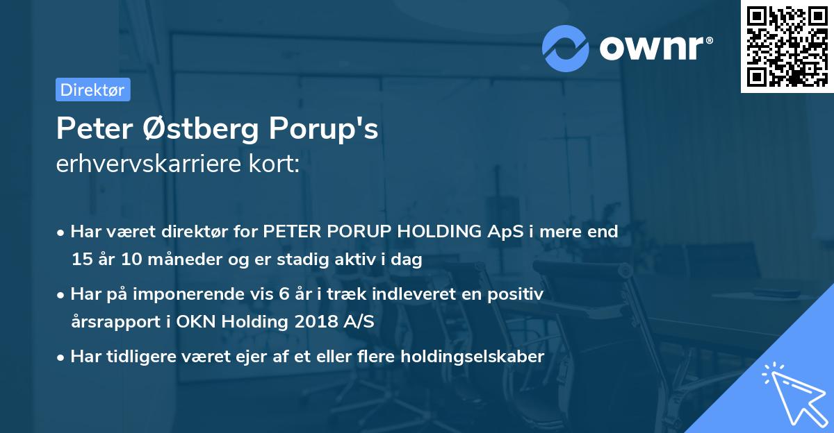 Peter Østberg Porup's erhvervskarriere kort