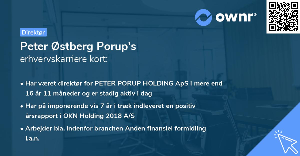 Peter Østberg Porup's erhvervskarriere kort