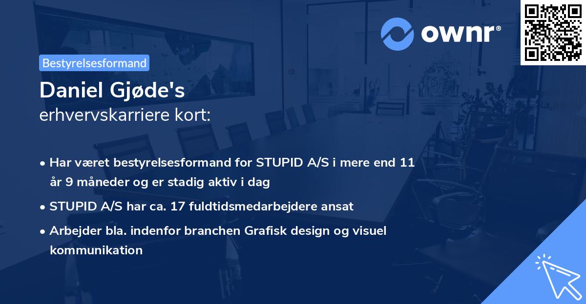 Daniel Gjøde's erhvervskarriere kort