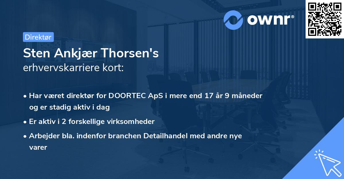 Sten Ankjær Thorsen's erhvervskarriere kort