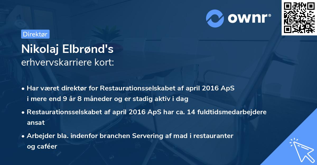 Nikolaj Elbrønd's erhvervskarriere kort